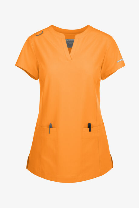 Skechers by Barco Coast Women's 2-Pocket STRETCH Banded Collar V-Placket Scrub Top