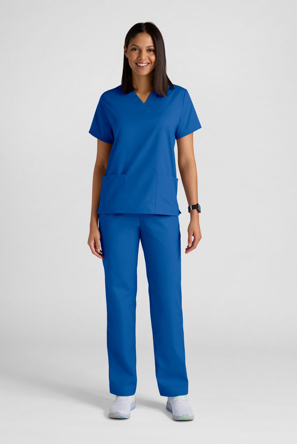 Strictly Scrubs Women's 4-Pocket Scrub Set - Royal - 2