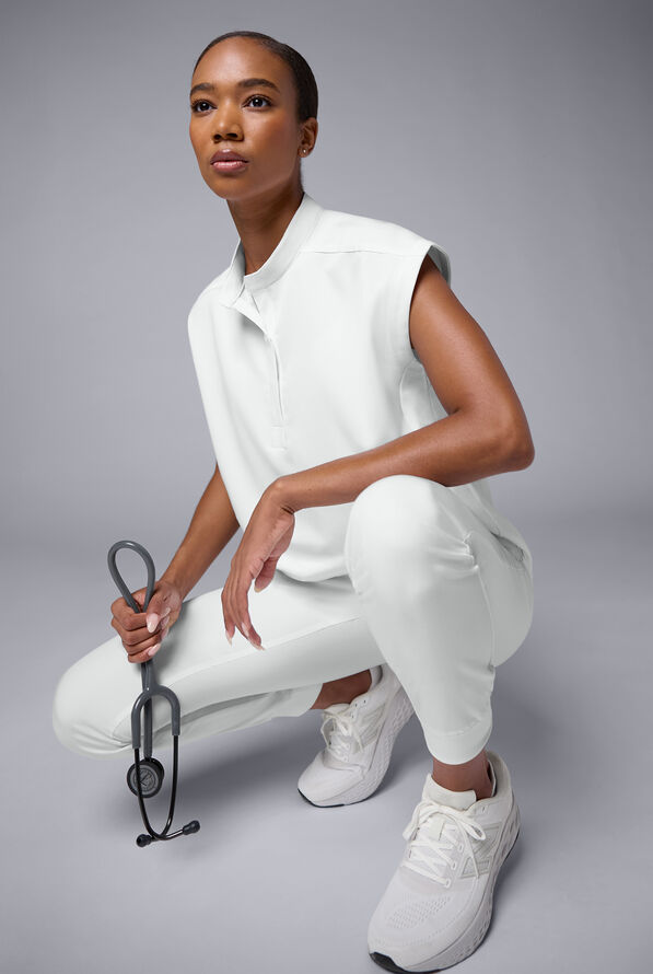 Hypothesis Women's Meta Oversized Dolman Sleeve Scrub Top - White - 8