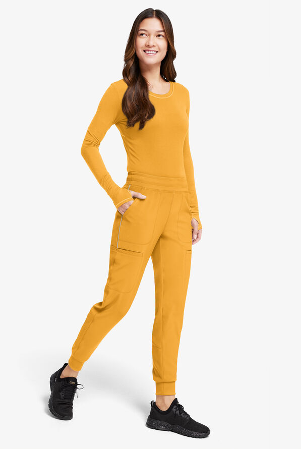 Infinity Women's 6-Pocket STRETCH Cargo Jogger Scrub Pants - Gold Rush - 4