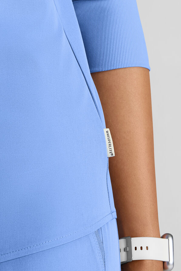 Blusa médica WhisperLite con mangas 3/4 para mujer - Ceil Blue - 5