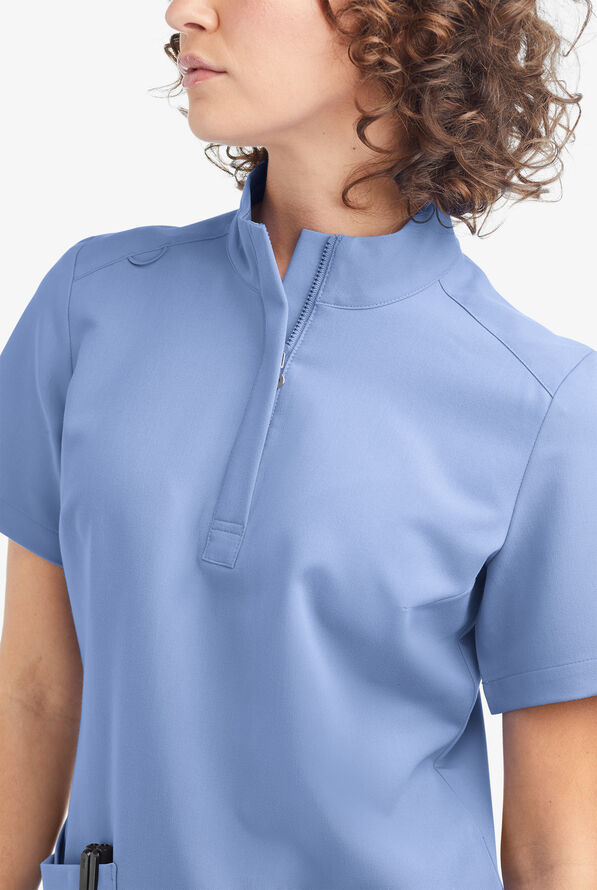 Blusa m&eacute;dica Movement by Butter-Soft con cremallera y 6 bolsillos para mujer - Ceil Blue - 3