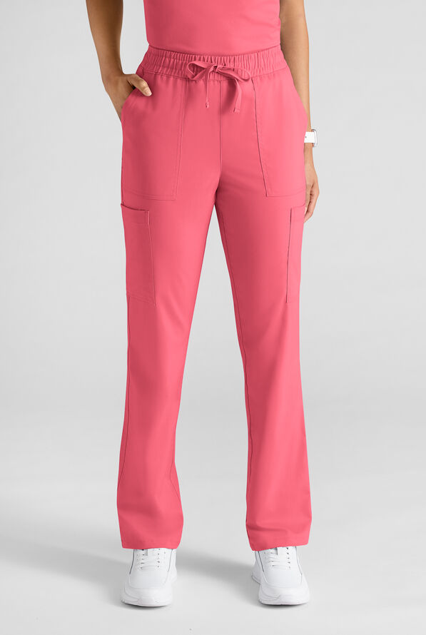 Butter-Soft STRETCH FLXTEK+ Women's 8-Pocket Straight Leg Cargo Scrub Pants - Rouge Rose - 1