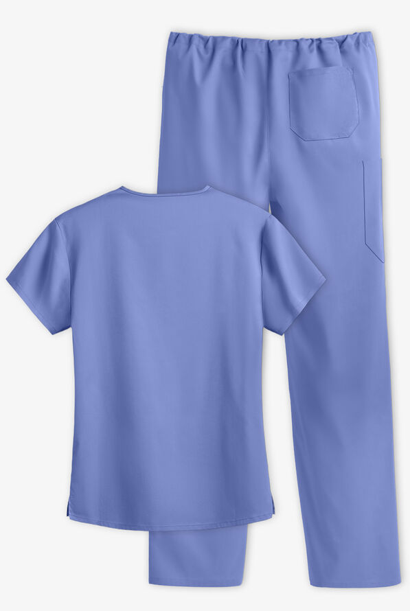 Strictly Scrubs STRETCH Unisex 3-Pocket Scrub Set - Ceil Blue - 3