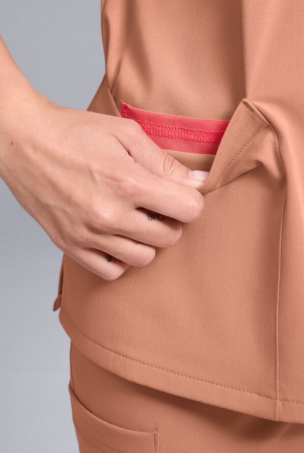 Hypothesis Women's Base 3 Pocket V-Neck Scrub Top - Earth - 6