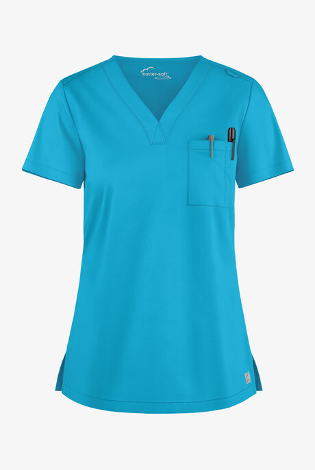 Butter-Soft STRETCH Women's 2-Pocket V-Neck Tuck-In Scrub Top