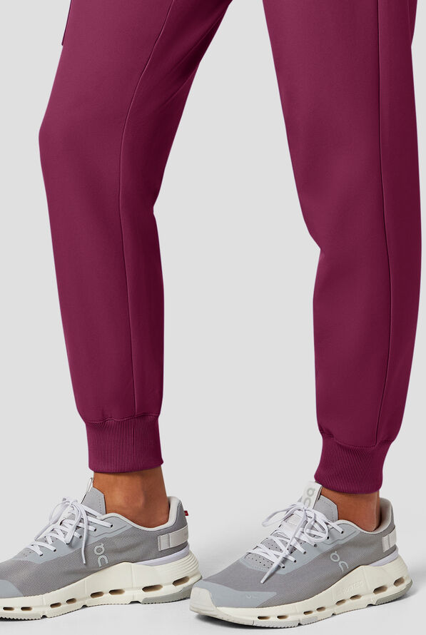 Cherokee Workwear Originals Ultra Women's 5-Pocket Drawstring Jogger Scrub Pants - Wine - 5