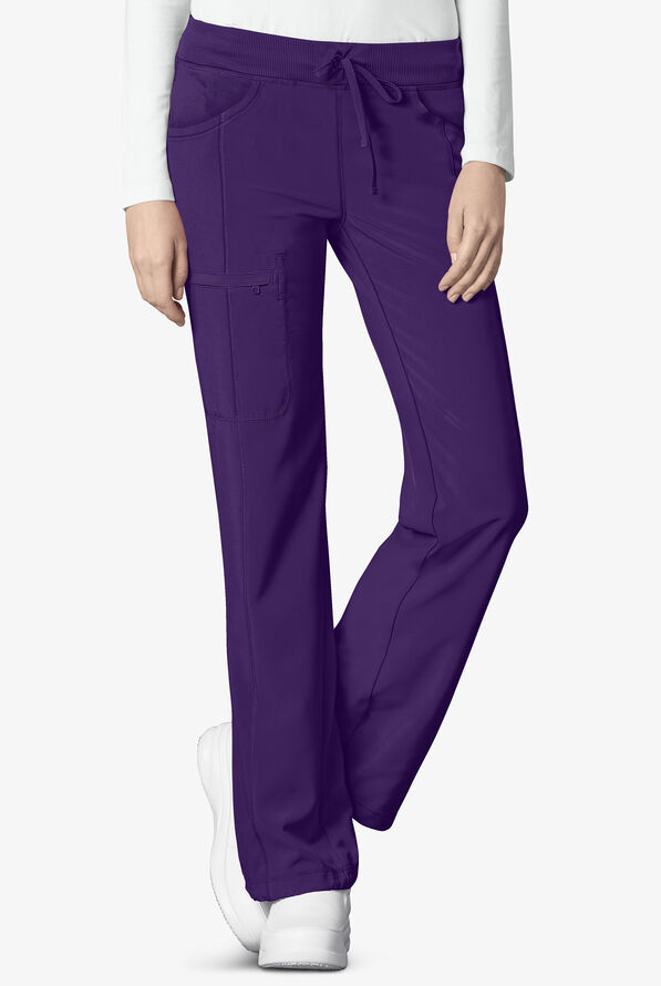 Infinity Women's 4-Pocket STRETCH Drawstring Scrub Pants - Petite - Grape - 1