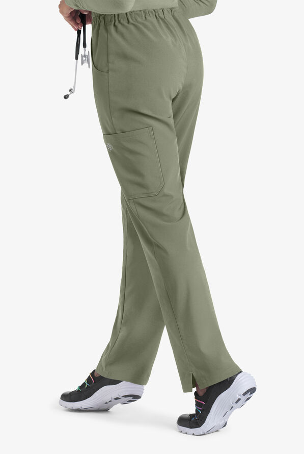 Easy STRETCH Eden Women's 4-Pocket Drawstring Scrub Pants - Olive Leaf - 2