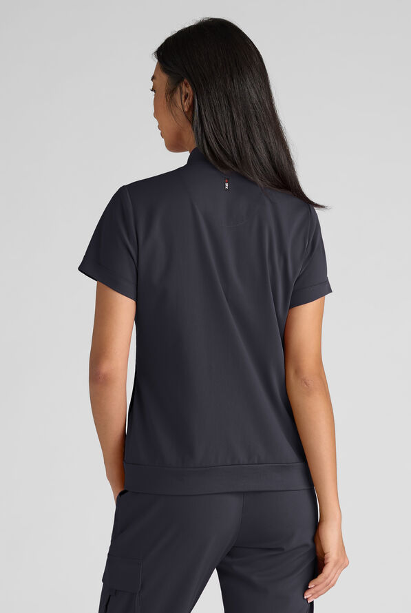 Blusa médica Grey's Anatomy by Barco Emerge Rowen STRETCH con cremallera y 2 bolsillos para mujer - Steel Gray - 2
