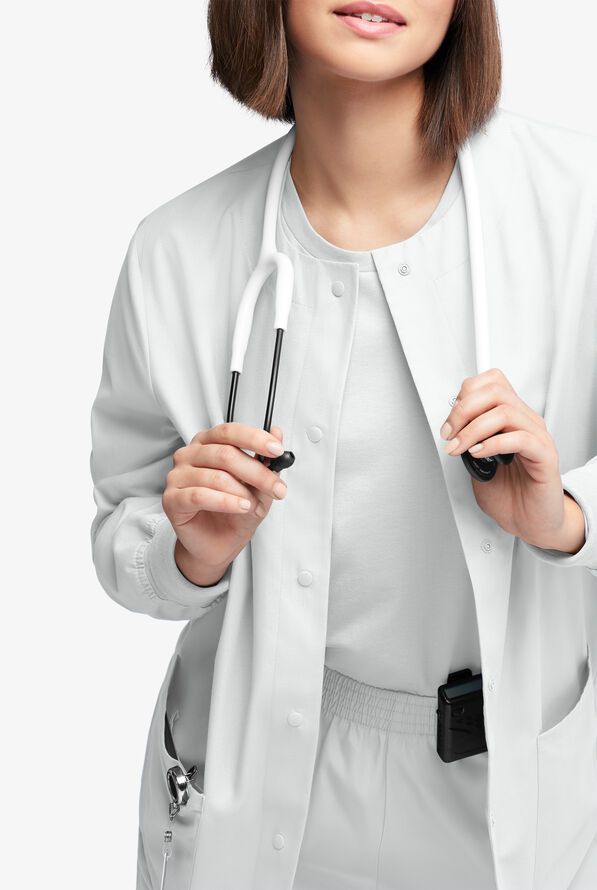 Chaqueta m&eacute;dica abrigada Butter-Soft Originals con 3 bolsillos para mujer - White - 3