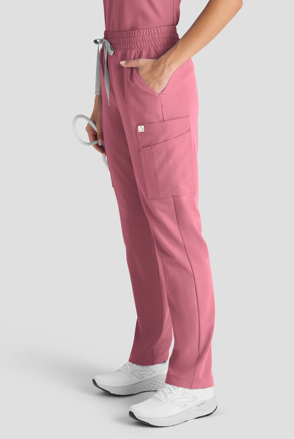 Pantal&oacute;n m&eacute;dico ReSurge Topaz con cord&oacute;n ajustable y 11 bolsillos para mujer - Tea Rose - 4