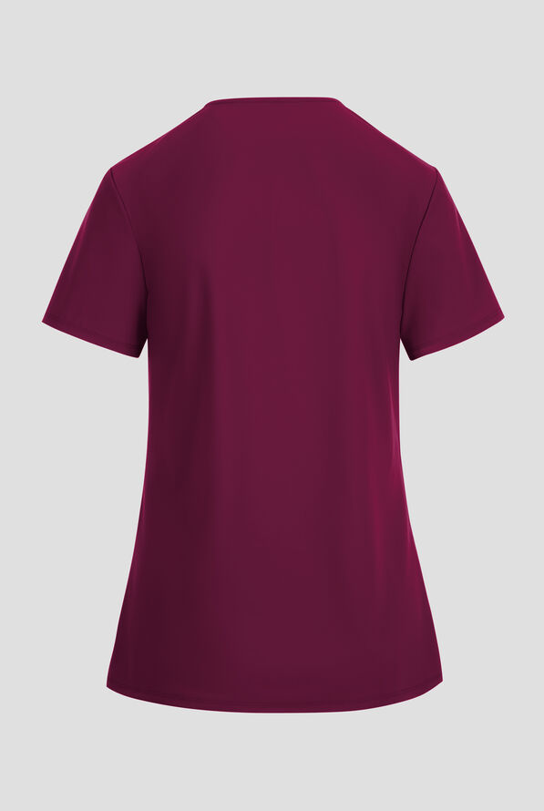 Infinity Pursuit Women's 3-Pocket STRETCH V-Neck Scrub Top - Wine - 2
