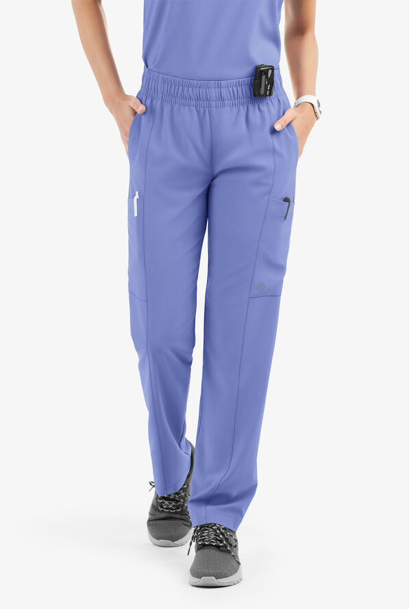 Pantalón médico Easy STRETCH Nala con piernas rectas y 5 bolsillos para mujer - Ceil Blue - 1