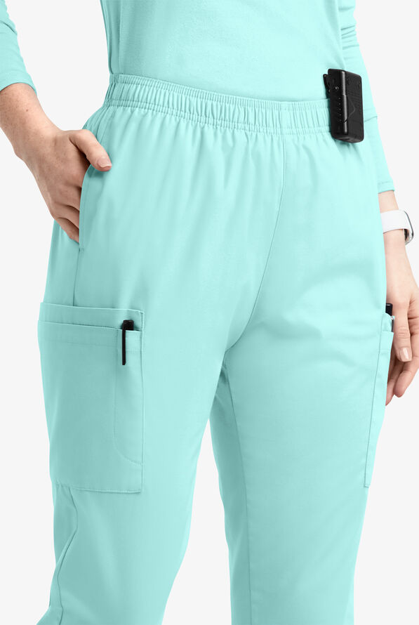 Butter-Soft Originals Women's 7-Pocket Tapered Jogger Cargo Scrub Pants - Sea Frost - 2