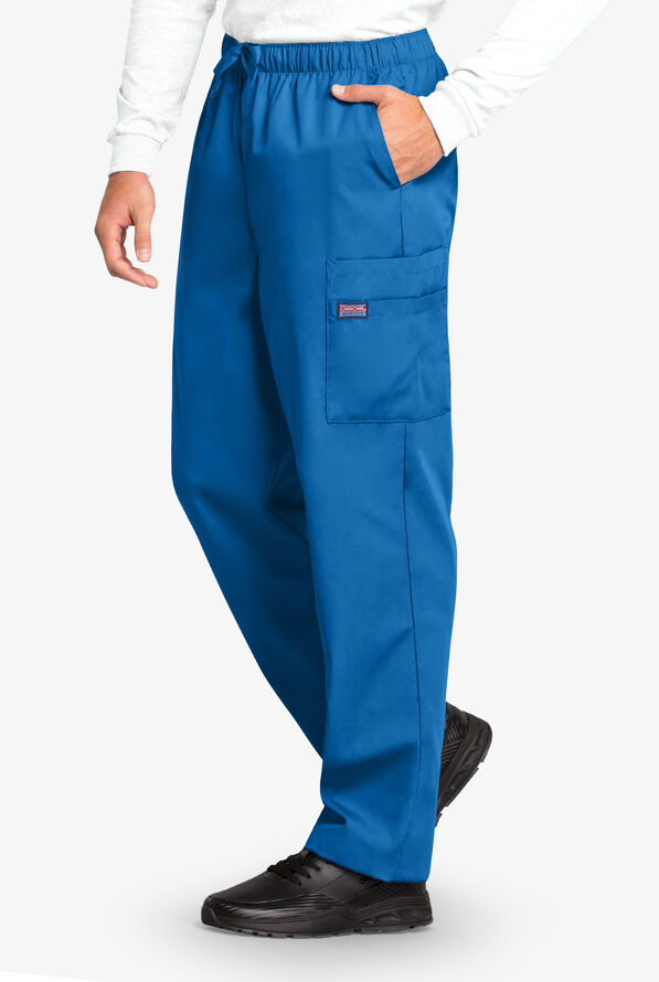 Cherokee Workwear Men's 7-Pocket Cargo Scrub Pants - Short - Royal - 3