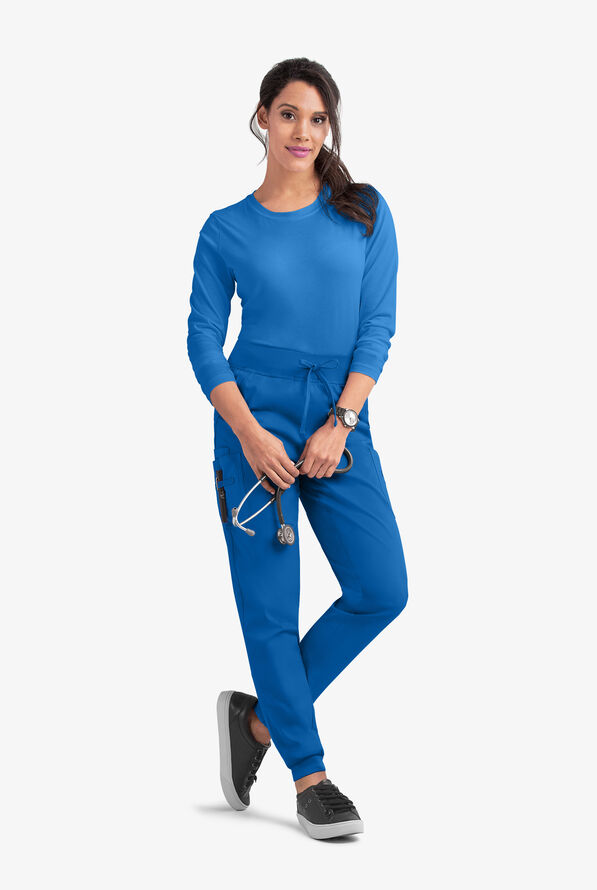 Pantalón médico UA Butter-Soft STRETCH estilo cargo jogger con 4 bolsillos para mujer - Royal - 3