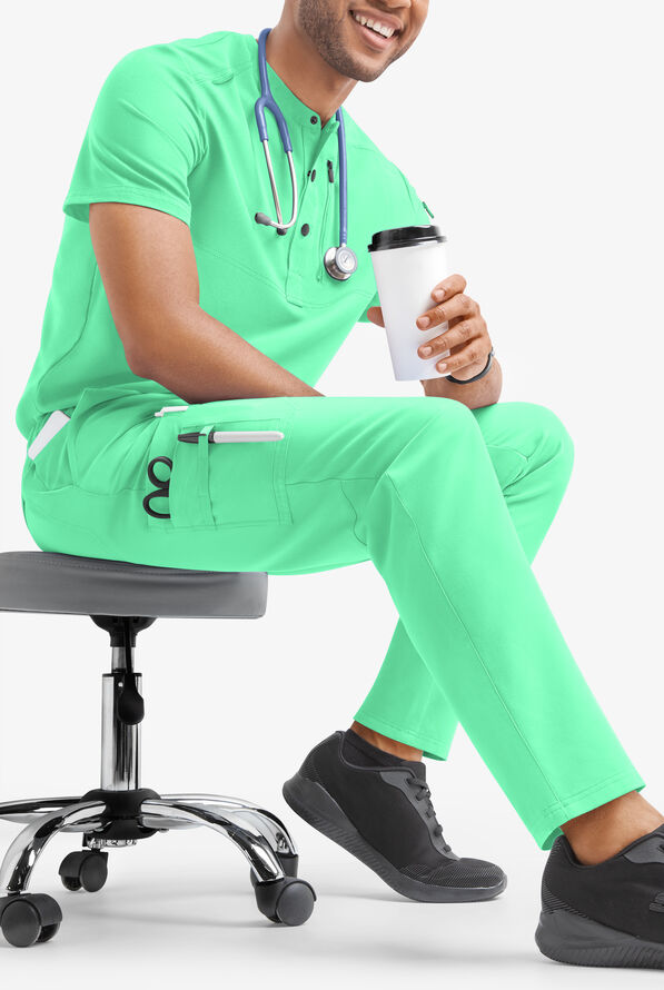 Pantal&oacute;n m&eacute;dico MOVEMENT by Butter-Soft STRETCH Hadar estilo cargo con 9 bolsillos para hombre - Neo Mint - 4