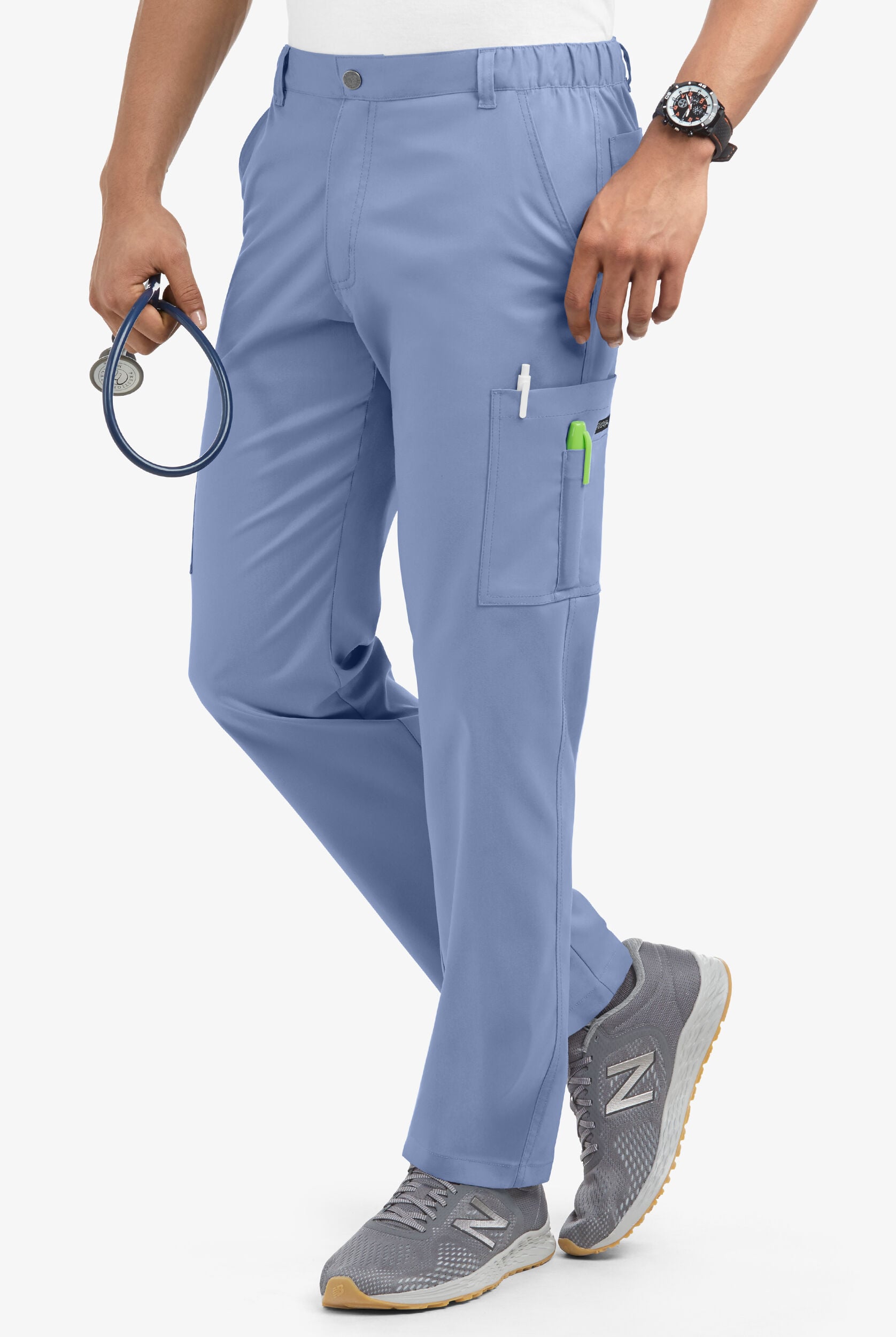 Men Cargo Scrub Pants, Stretch Scrubs