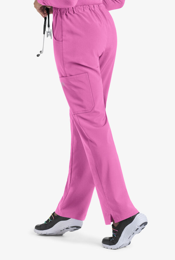 Easy STRETCH Eden Women's 4-Pocket Drawstring Scrub Pants - Magnesium Pink - 2