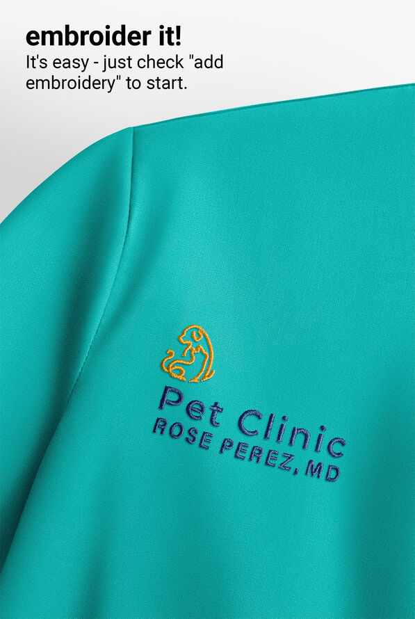 Planet koi Kallani Women's 1-Pocket STRETCH Rouched Shoulder Jewel Neck Scrub Top - Waterfall Blue - 3