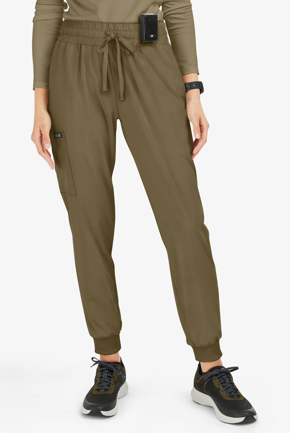 Pantalón médico Koi Basics Gemma STRETCH estilo cargo jogger con 5 bolsillos para mujer - Olive - 1