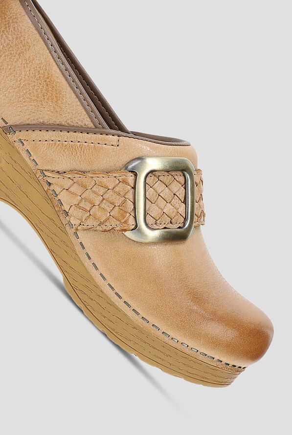 Zuecos Dansko Pro Honey de cuero trenzado desgastado para mujer - Honey - 3