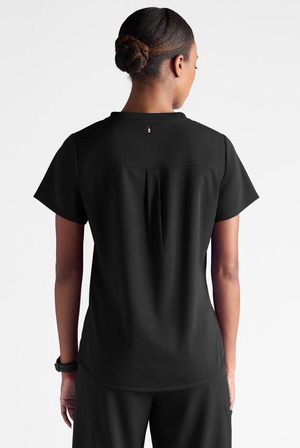 Blusa m&eacute;dica Grey's Anatomy by Barco Emerge STRETCH con cuello redondo y 1 bolsillo para mujer - Black - 2