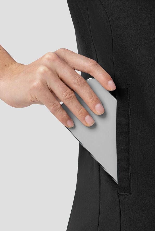 Carhartt Force&reg; Cross-Flex Knits Women's 5-Pocket STRETCH V-Neck Scrub Top - Black - 5