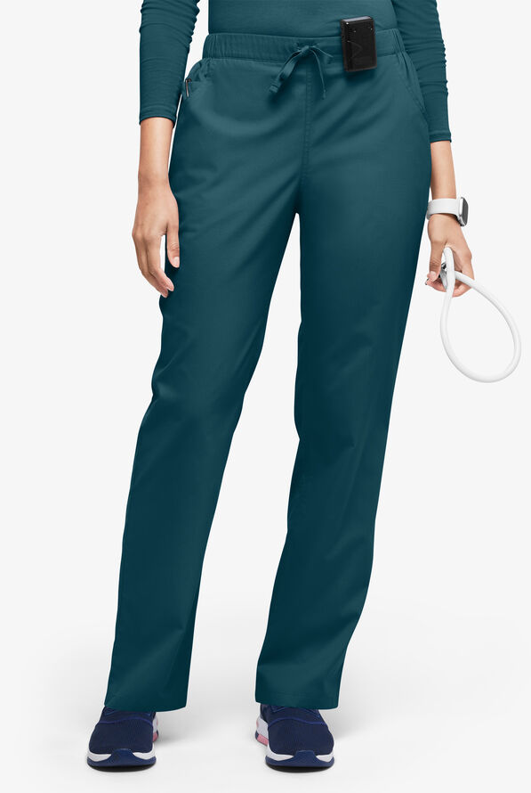 Pantalón médico Butter-Soft Originals estilo vaquero con piernas rectas y 5 bolsillos para mujer - Caribbean Blue - 1