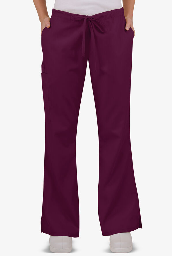 UA Best Buy Scrubs Women’s 5-Pocket Drawstring Pants - Tall - Wine - 1