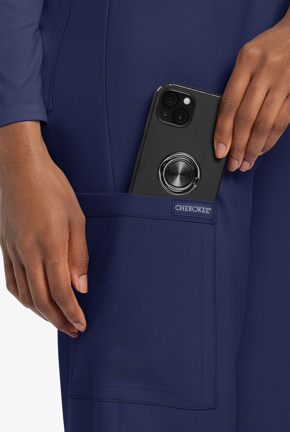 Cherokee Workwear Originals Ultra Unisex 3-Pocket Drawstring Straight Leg Scrub Pants - Navy - 3