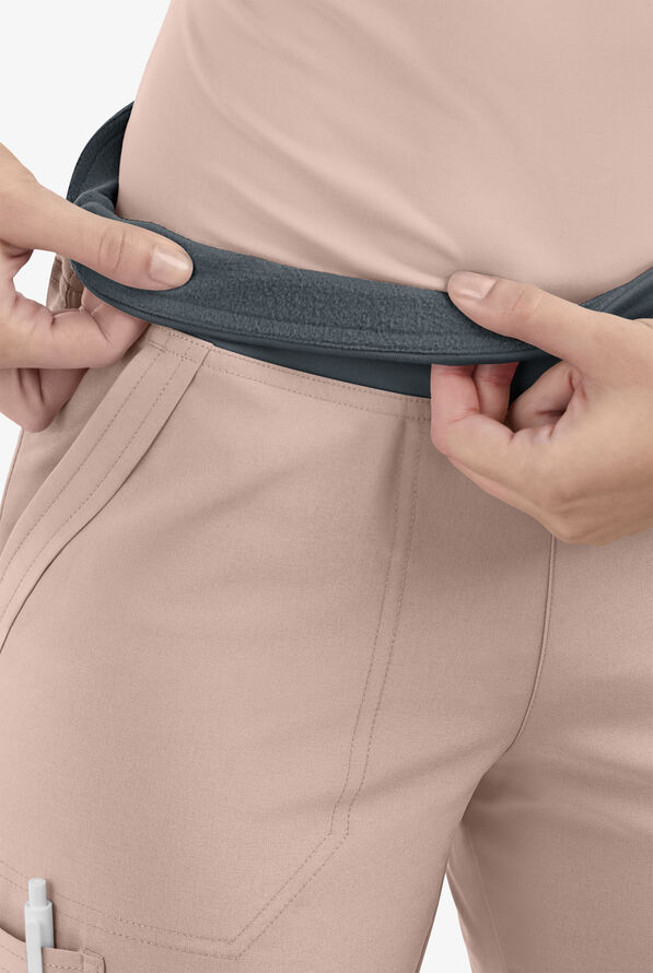 Easy STRETCH Sienna Women's 5-Pocket Sport Yoga Scrub Pants - Tall - Mocha Meringue/Pewter - 3