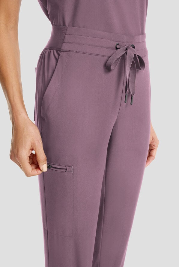 Healing Hands Quest Women's 5-Pocket STRETCH Drawstring Jogger Scrub Pant - Elderberry - 3