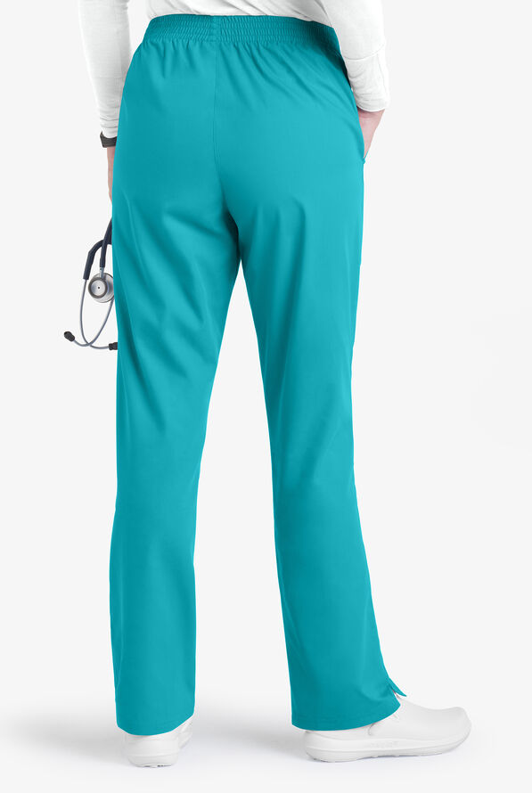 Butter-Soft Core Women's 2-Pocket Full Elastic Waist Scrub Pants - Teal - 2