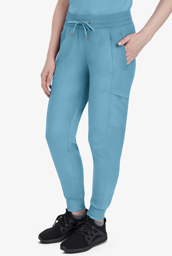 Healing Hands Purple Label Toby Women's 7-Pocket STRETCH Jogger Drawstring Scrub Pant - Spectra Blue - 1