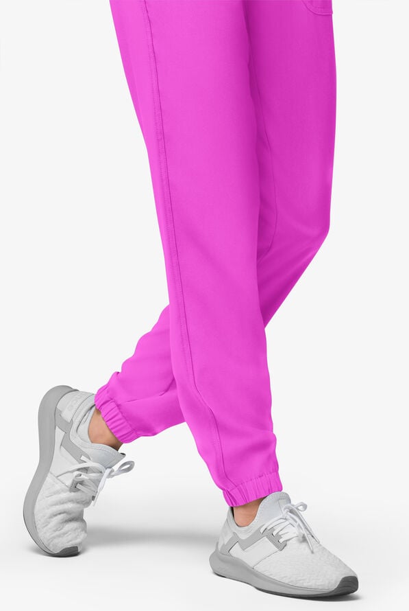 Easy STRETCH Allie Women's 6-Pocket Short Sleeve Jumpsuit - Electric Fuchsia - 3