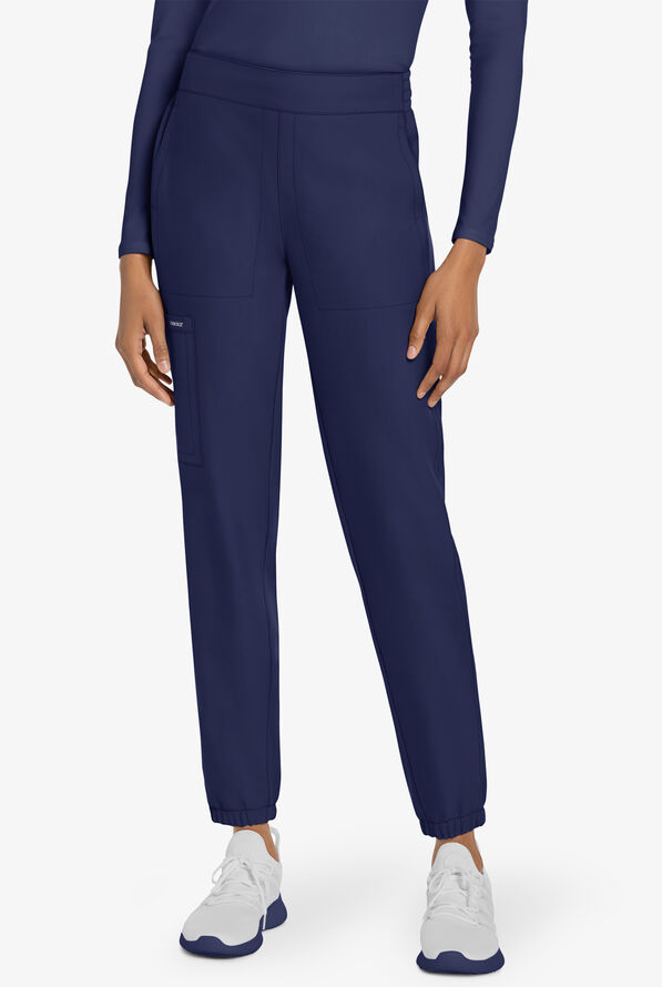 Cherokee Workwear Originals Ultra Women's 5-Pocket Drawstring Jogger Scrub Pants - Navy - 1