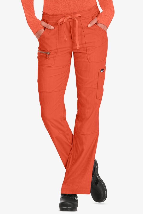 koi Lite™ Peace Women's 6-Pocket Drawstring Scrub Pants - Terracotta - 1