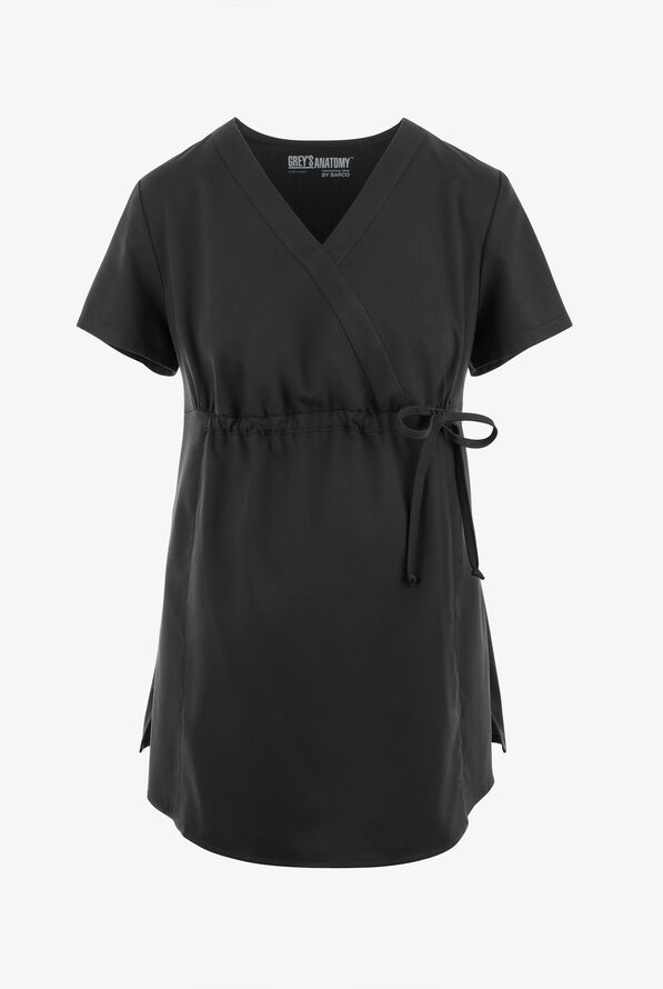 Blusa médica de maternidad Grey's Anatomy estilo cruzado con 2 bolsillos para mujer - Black - 1