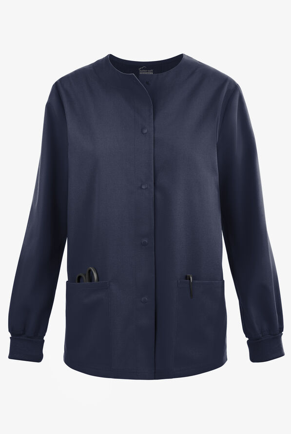 Butter-Soft Originals Women's 3-Pocket Warm-up Scrub Jacket - Navy - 1