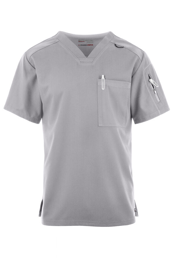 Grey's Anatomy by Barco Spandex STRETCH Murphy Men's 2-Pocket V-Neck Scrub Top - Moonstruck - 1