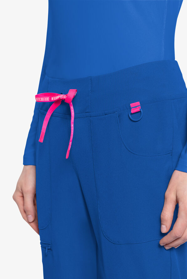 Med Couture Amp Women's 6-Pocket STRETCH Jogger Scrub Pant - Royal - 3