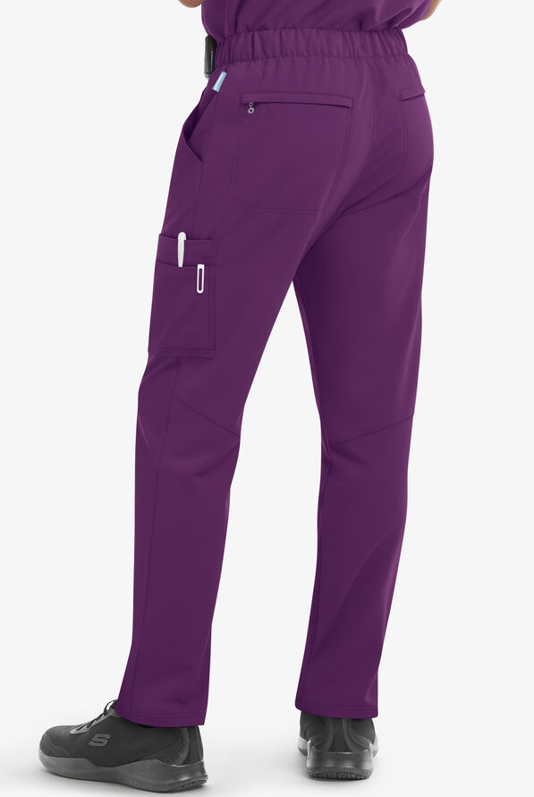 MOVEMENT by Butter-Soft Hadar Men's 9-Pocket Cargo STRETCH Scrub Pants - Eggplant - 2