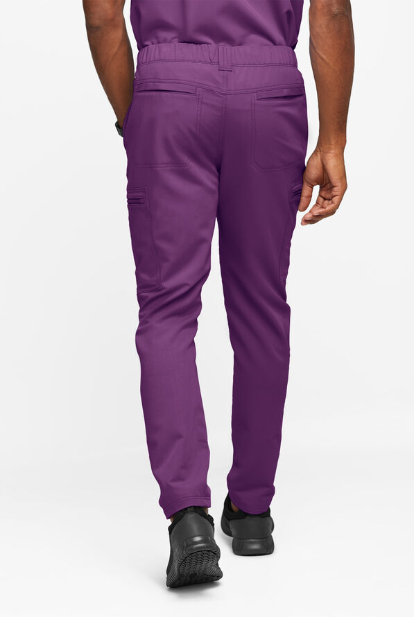 Pantal&oacute;n m&eacute;dico Movement by Butter-Soft STRETCH estilo cargo con 8 bolsillos para hombre - Eggplant - 4