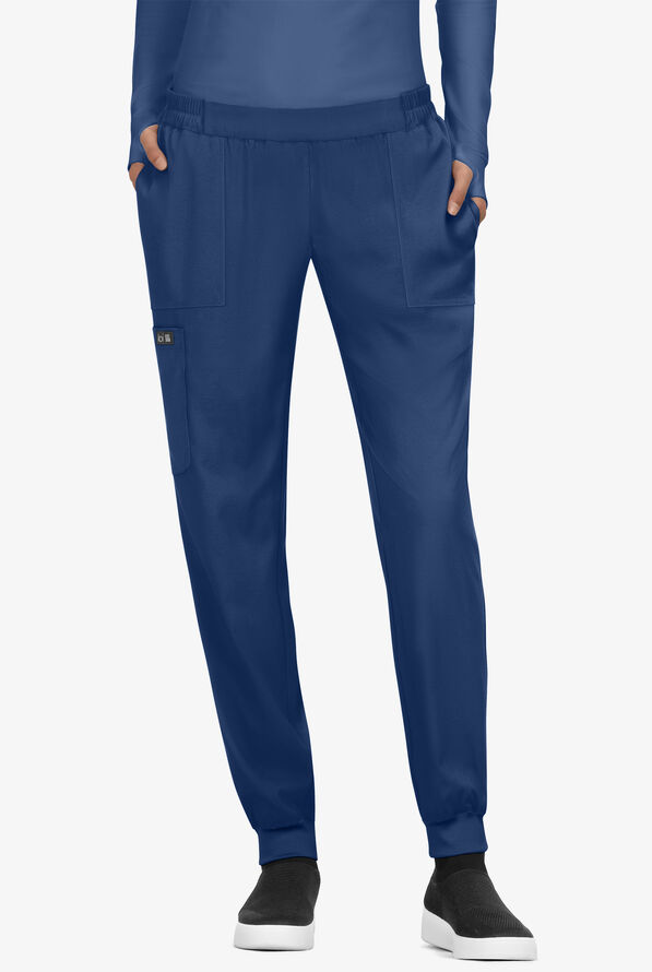 UA Exclusive koi Basics Harley Women's 6-Pocket STRETCH Jogger Scrub Pants - Navy - 1