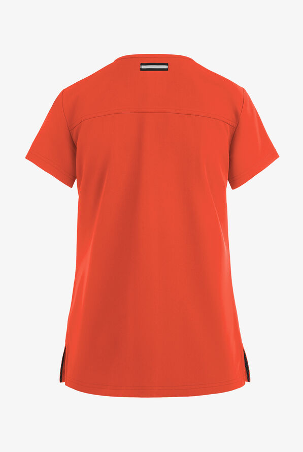 koi Next Gen Hustle and Heart Women's 3-Pocket STRETCH V-Neck Scrub Top - Burnt Umber - 2