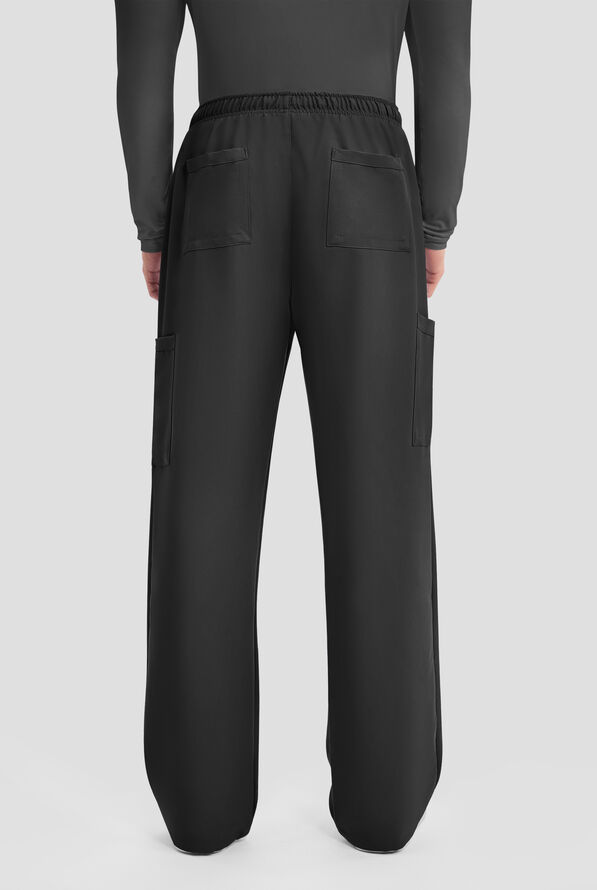 Cherokee Workwear Originals Ultra Men's 6-Pocket Straight Leg Drawstring Cargo Scrub Pants - Black - 3