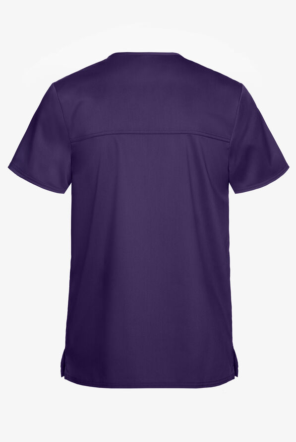 Cherokee Workwear Revolution Men's 3-Pocket STRETCH V-Neck Scrub Top - Grape - 4