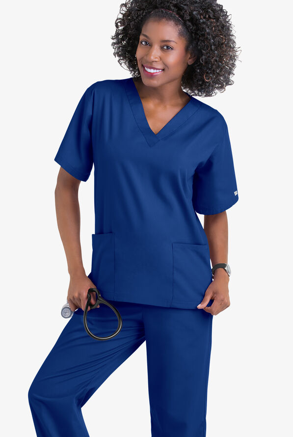 Butter-Soft Core Women's 2-Pocket V-Neck Scrub Top - Galaxy - 2